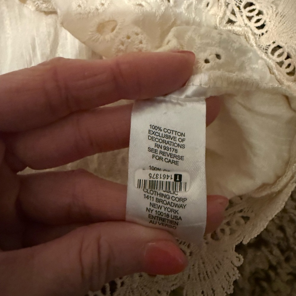 Industry Republic Beige Eyelet Button Down Long Sleeve - Picture 4 of 5